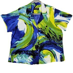 Vintage Jams World 50 Years Women's Large Shirt Serpentine Hawaiian Button Up